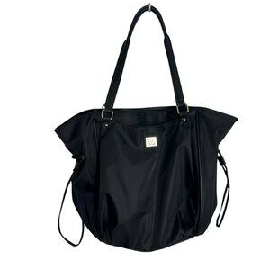 Anne Klein Black Nylon Tote Shoulder Bag Handbag Purse Pockets